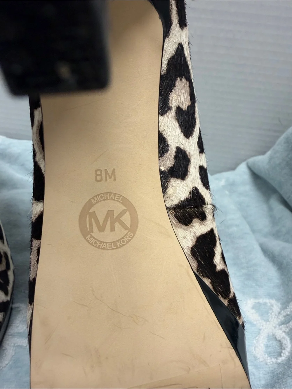 Michael Kors Leopard Print Platform Pumps in Tan and Black